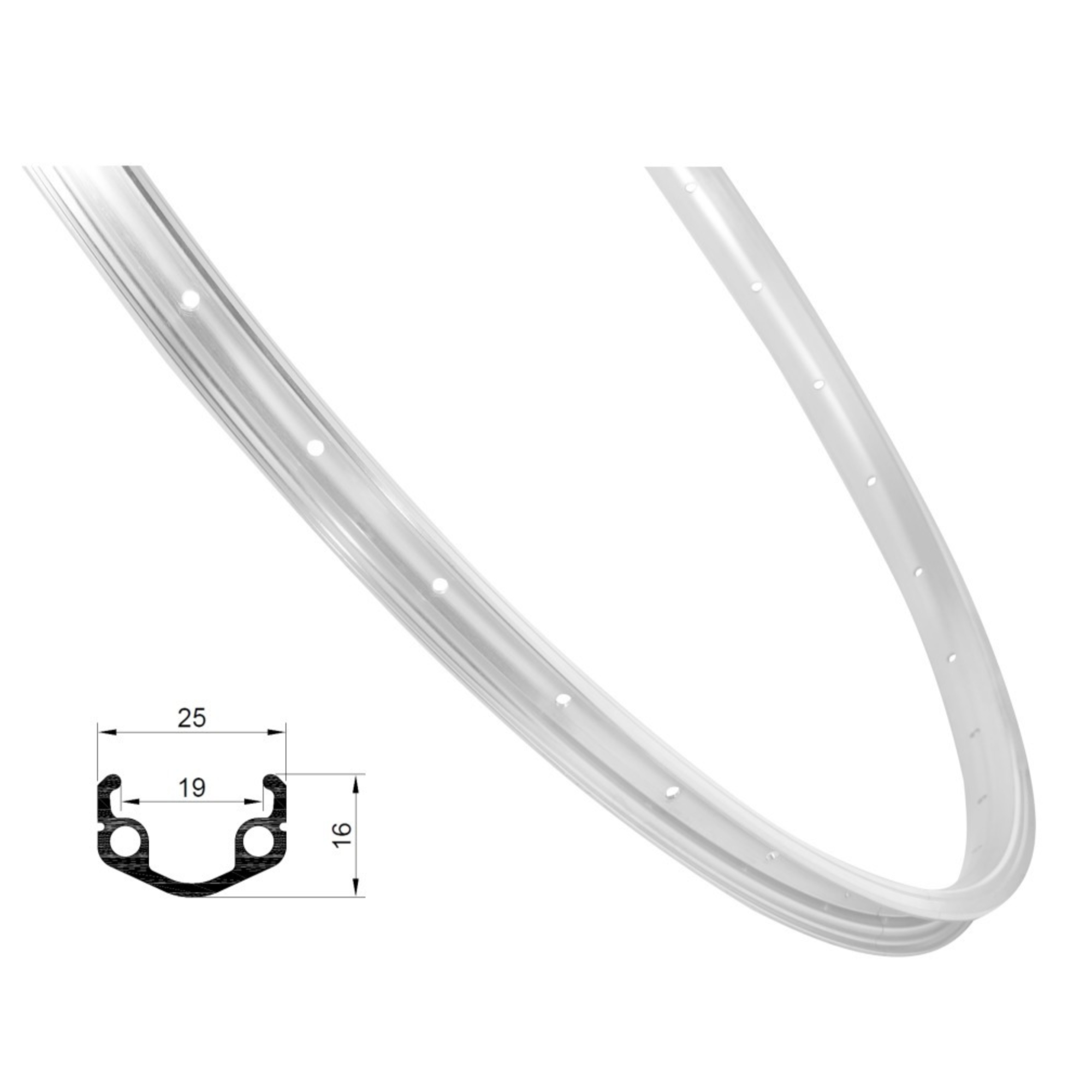 Запчасть Remerx Обод Remerx, 28, RMX18 630x18 36отв, одностен, для V-brake, под AV, серебристый (70210)
