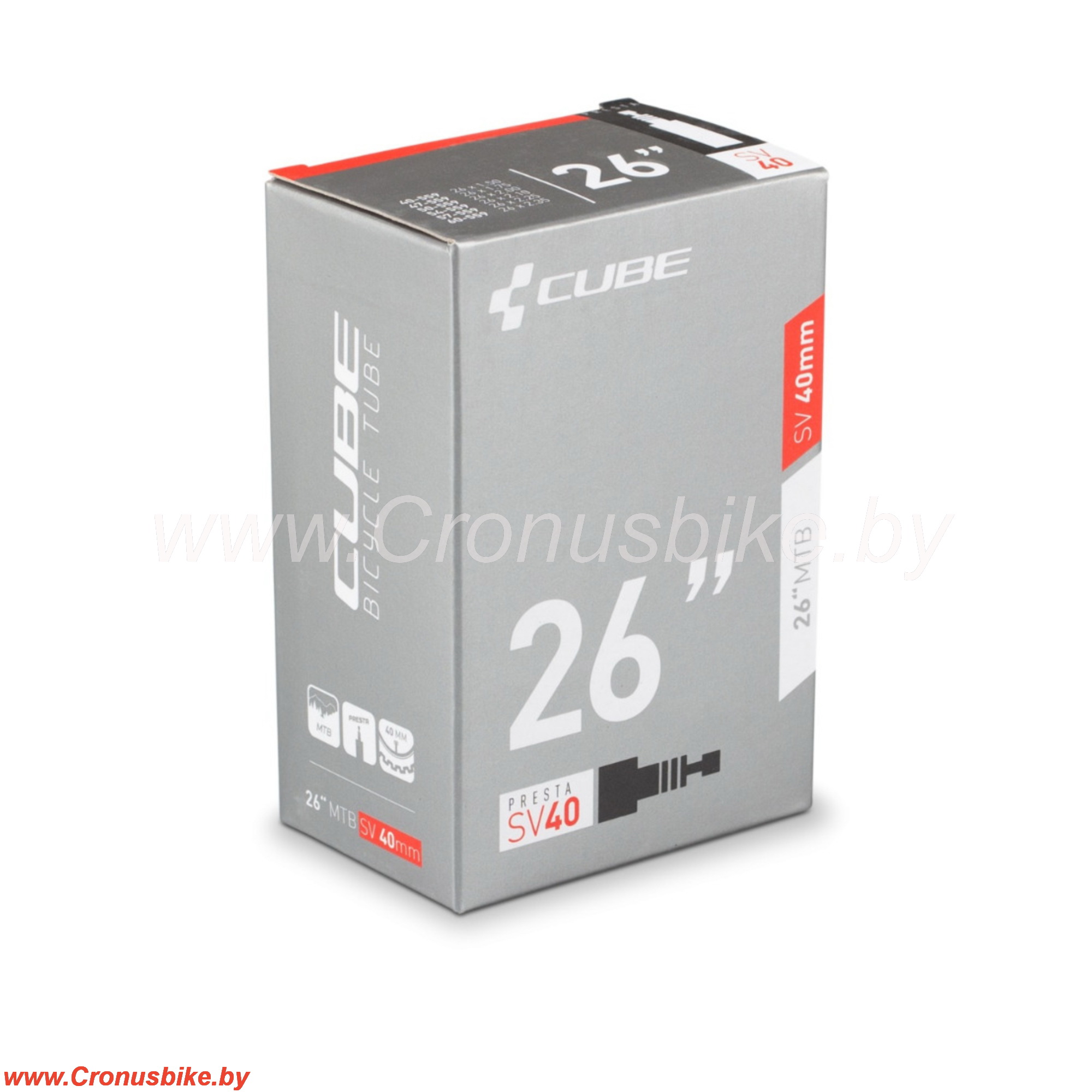 Запчасть Cube Камера велосипедная Cube 26x1.6/2.4 (559-40/60) SV40 (преста,вело ниппель) .