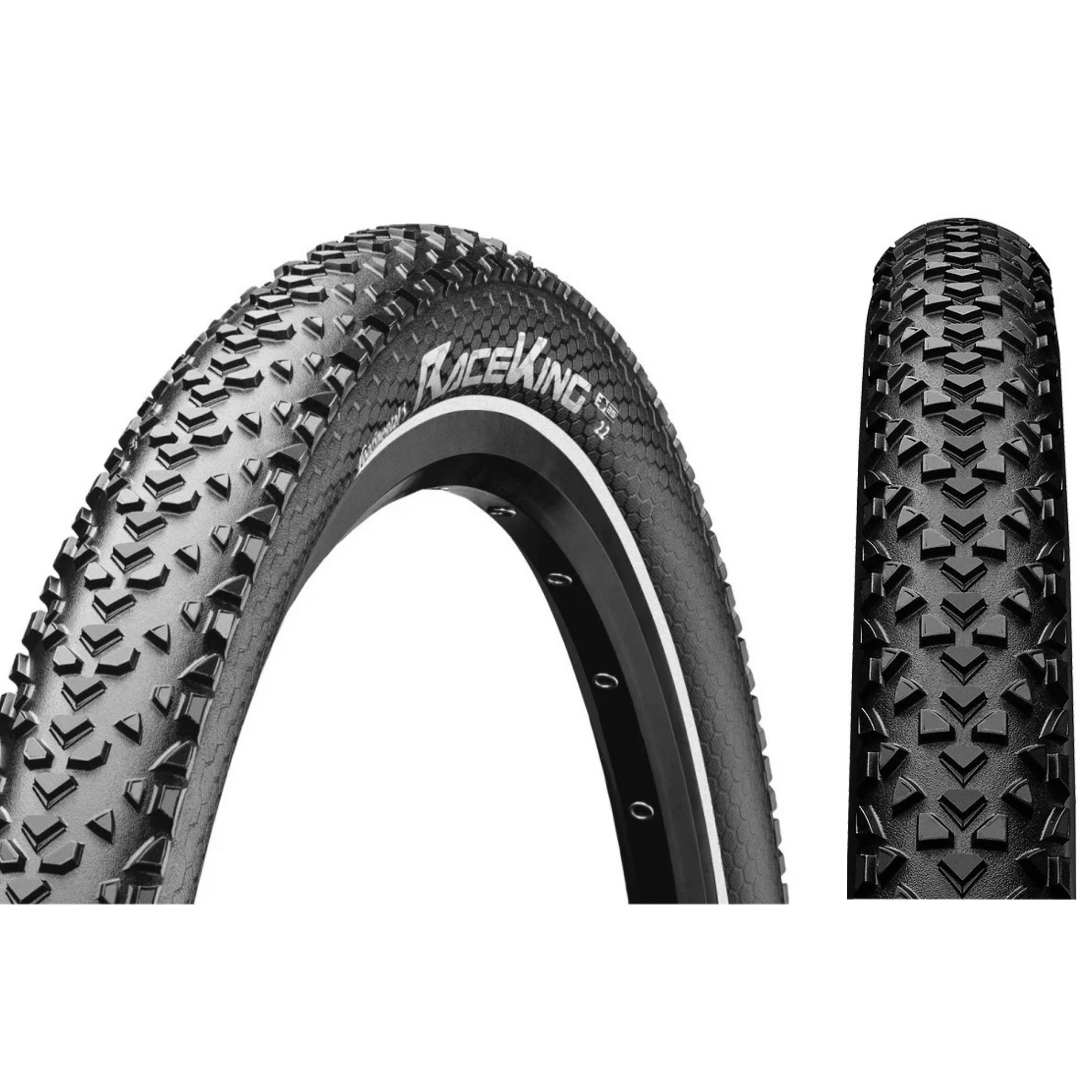 Запчасть Continental Велопокрышка 26x2.2 Continental 26x2.2 (55-559), Race King, 3/180TPI, 700гр, Black